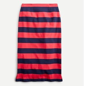 J.Crew Knit Pencil Skirt in Navy & Red Rugby Stripe- Size 20